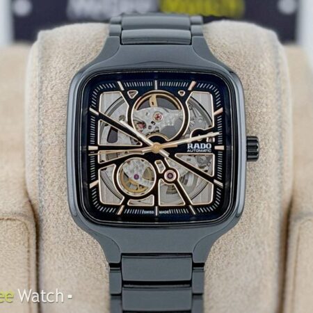 ร้านนาฬิกา Rado True Square Open Heart Skeleton Black Ceramic R27086162