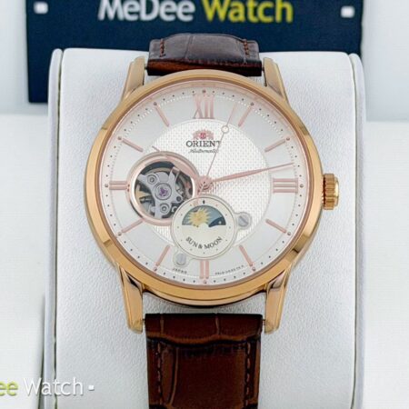 นาฬิกา Orient Classic Sun & Moon Open Heart Rose Gold RA-AS0003S