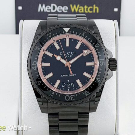 นาฬิกา Gucci Dive XL Black Rose Gold YA136213